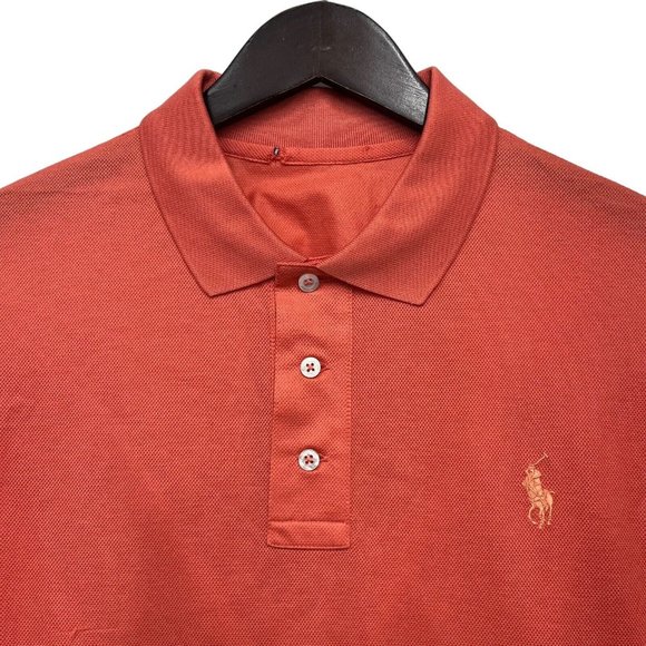 Ralph Lauren Purple Label Men's Coral Pink Polo Shirt Embroidered Pony Pique XL - Picture 1 of 11